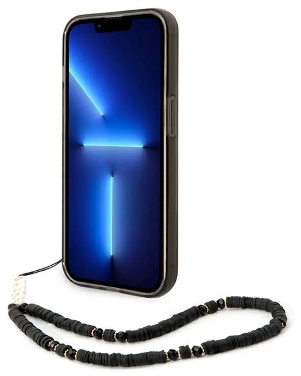 Guess Hoesje iPhone 14 Pro - Zwart - Transparant - Met koord
