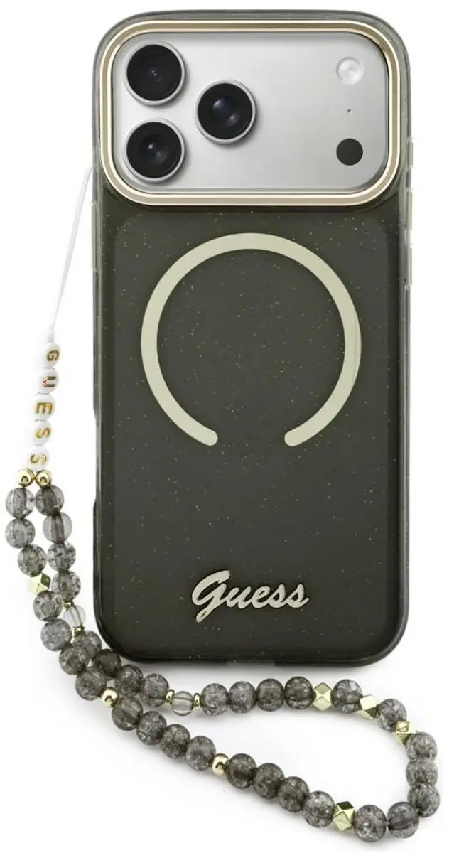 GUESS IML Glitter Script Backcover iPhone 17 Pro Max