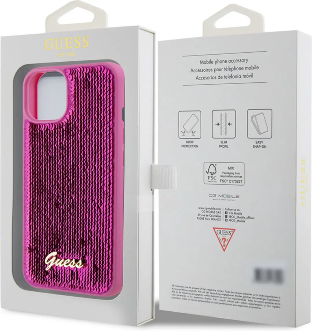 GUESS Sequins Back Case Magenta - iPhone 13