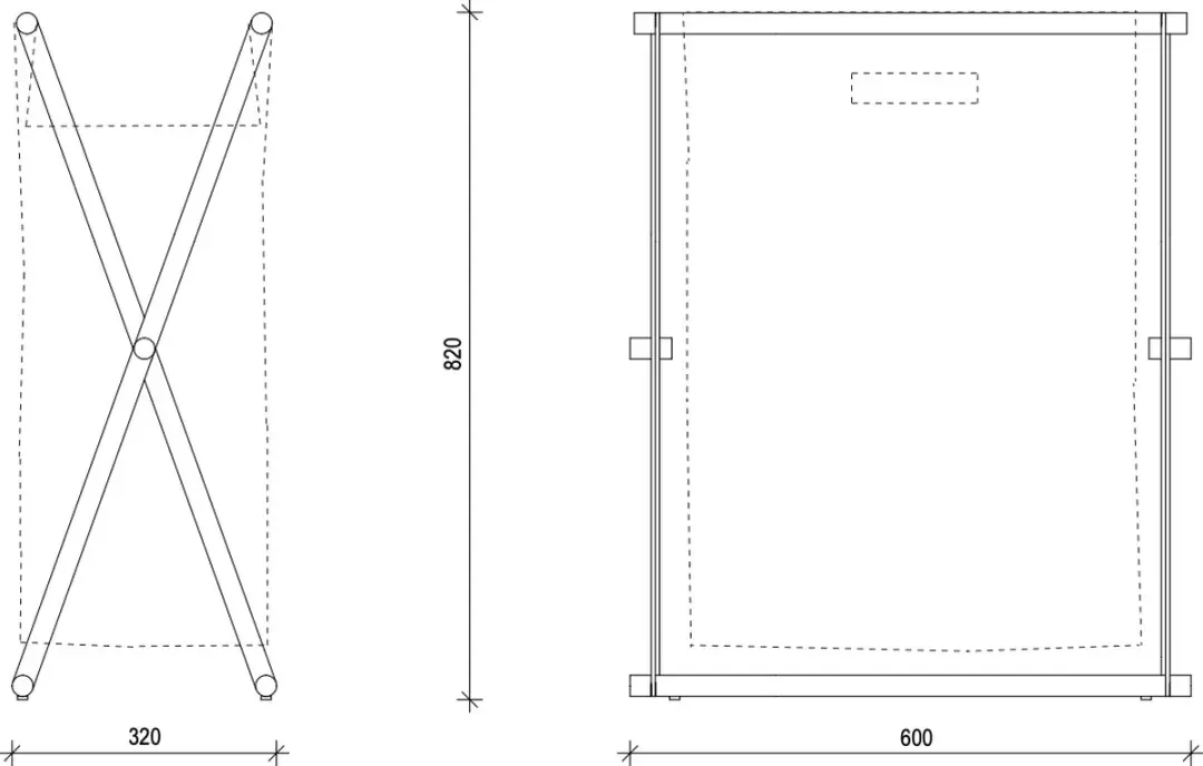 Decor Walther CROSS WB Wasmand - 154L - Ø58,5cm - Zwart