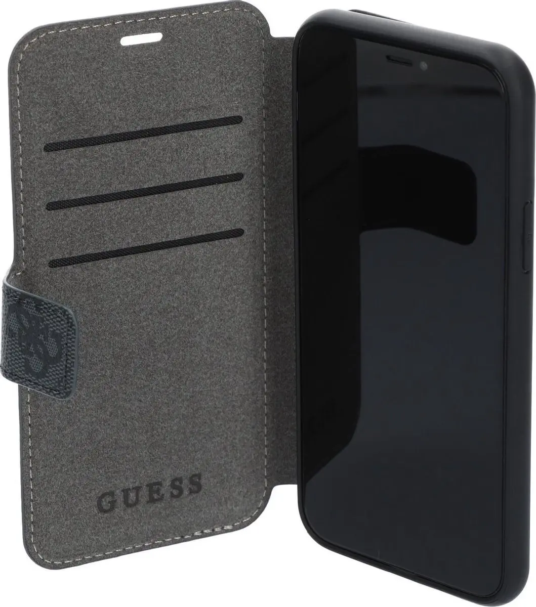 GUESS iPhone 11 Pro Hoesje - Effen Grijs - 3 Pasjes - MPN 3700740461846