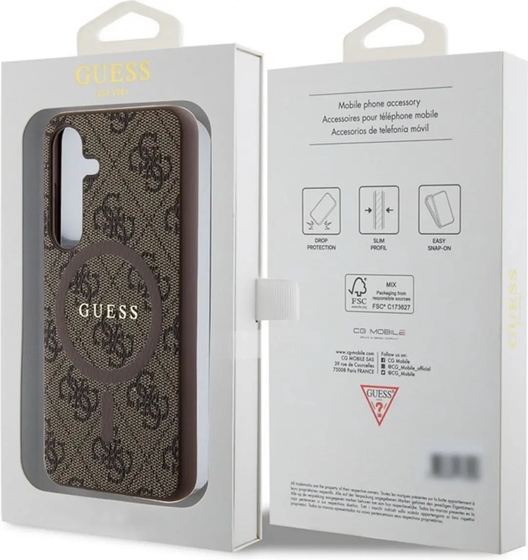 GUESS 4G Back Case MagSafe S24 - Bruin