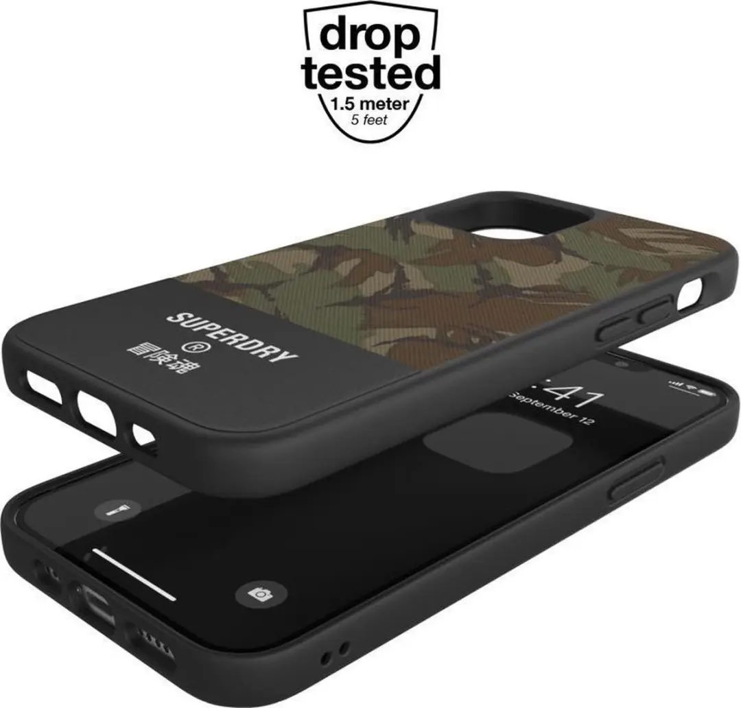 Superdry Moulded Case Canvas iPhone 12/12 Pro - Groen