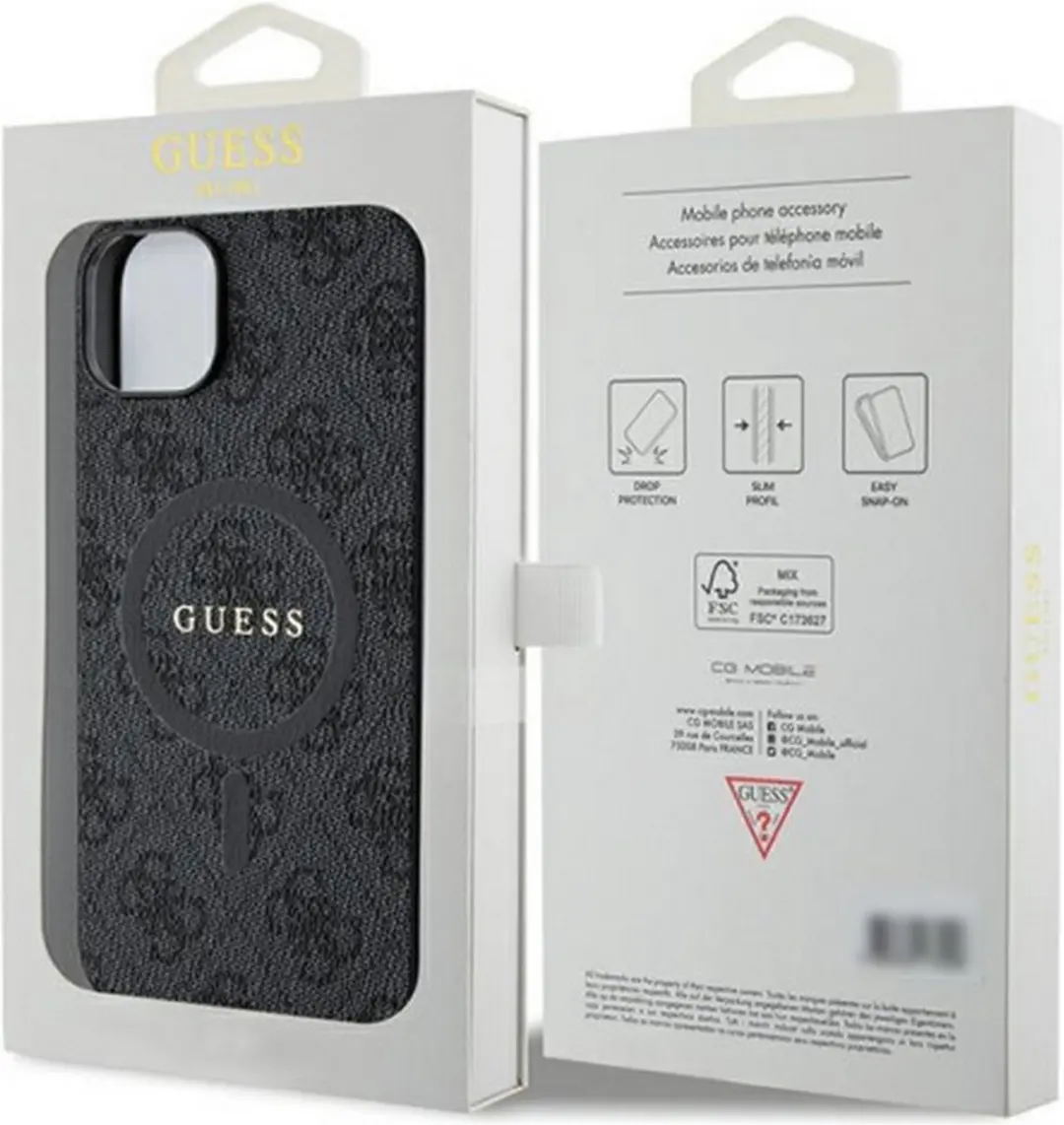 Guess 4G Colored Ring Back Case GUHMP15SG4GFRK - Zwart