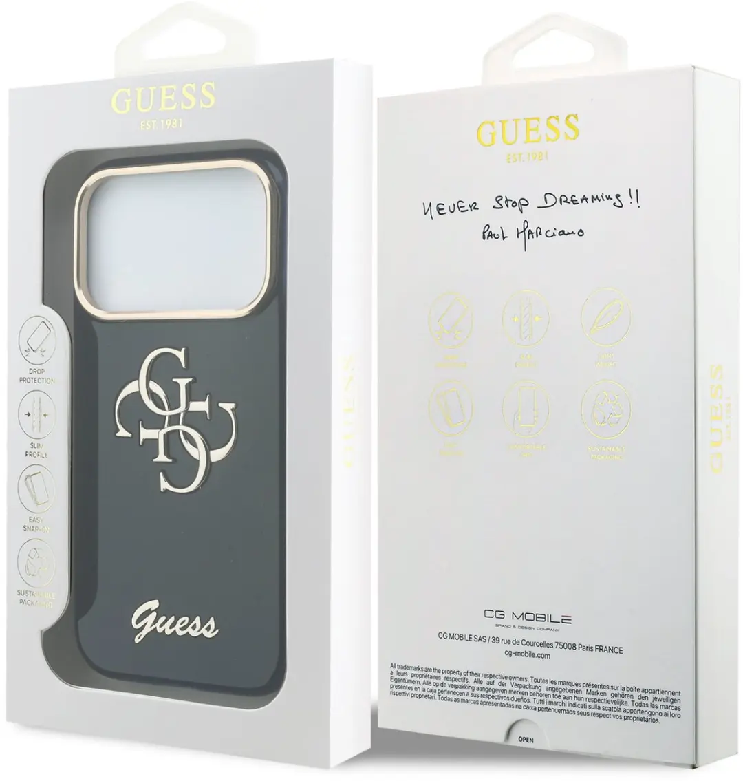 GUESS IML 4G Script Metal Logo Backcover 14696 - Blauw