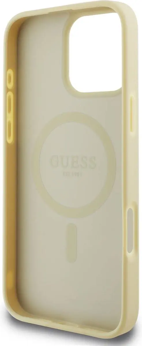 GUESS Backcover iPhone 16 Pro MagSafe - Goud - GUHMP16LPSAPSMED