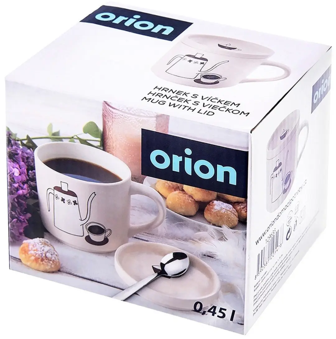 Orion Porseleinen Mok met Deksel 420ml - Beige