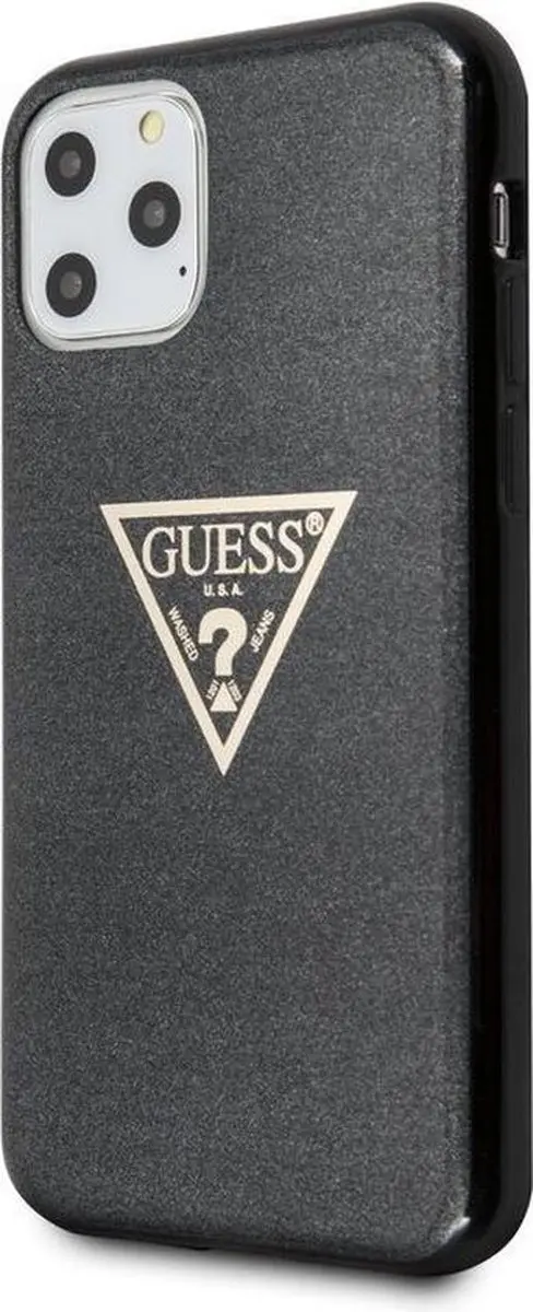 GUESS Solid Glitter Backcase iPhone 11 Pro 5141 - Zwart Glitter