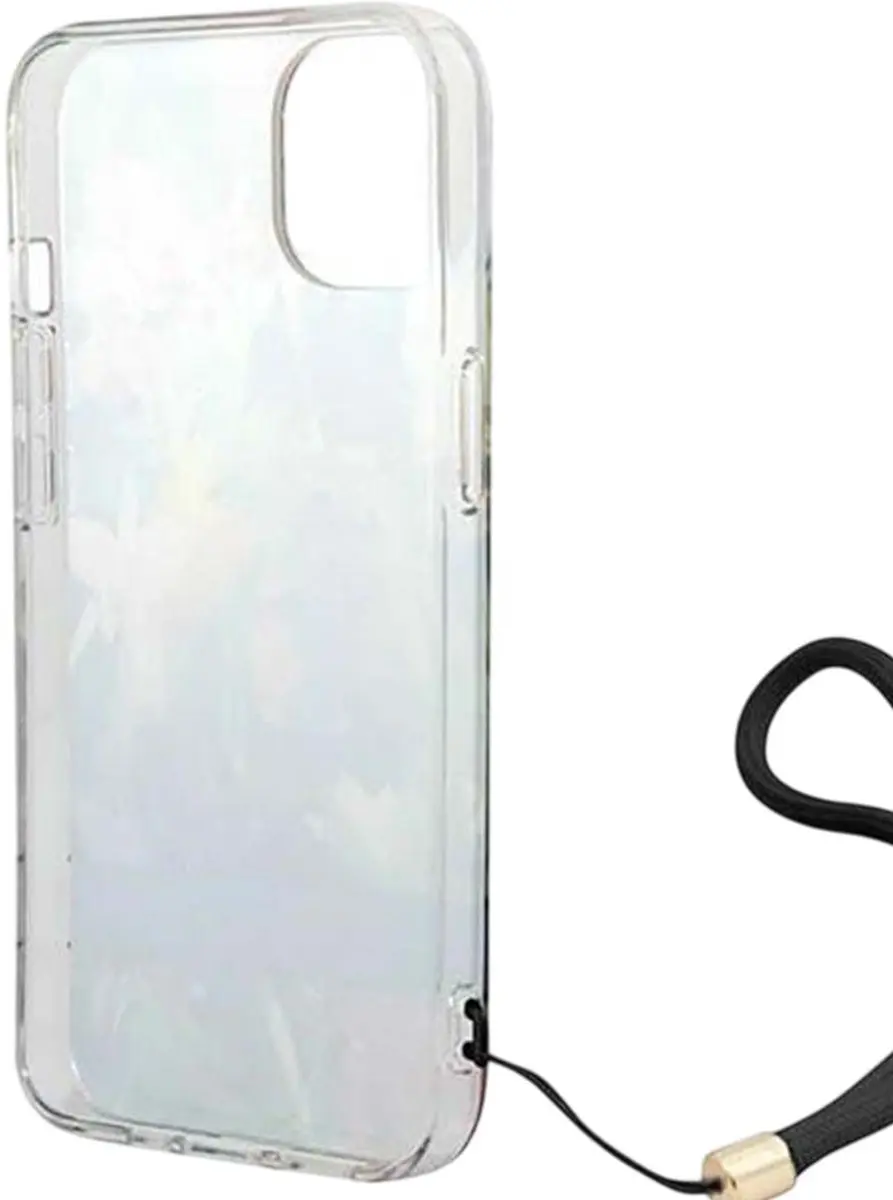 GUESS Flower Back Cover met Strap iPhone 14 - Blauw - afbeelding 6 van 6