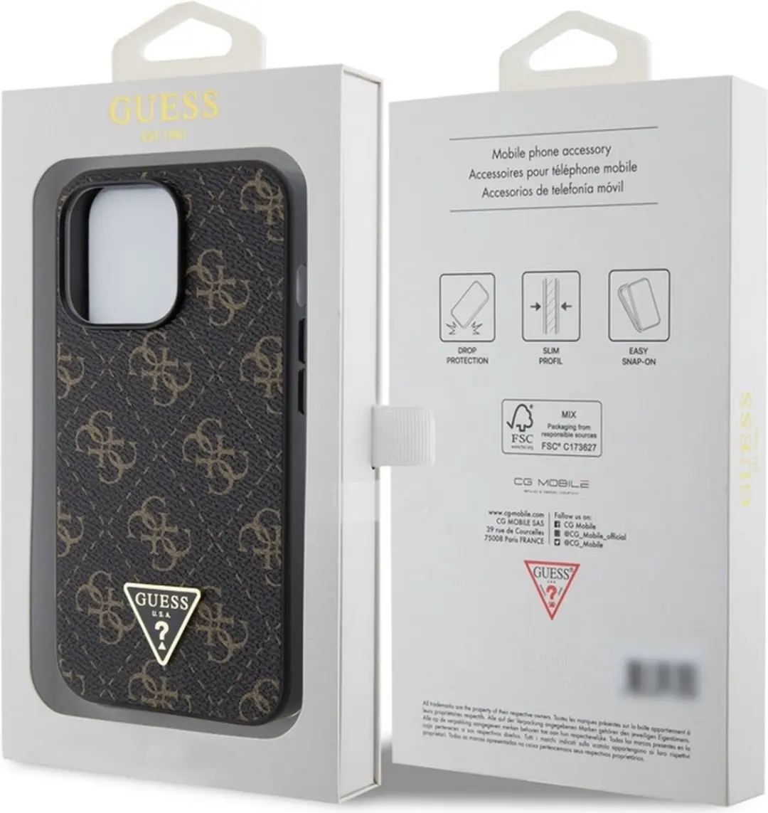 GUESS 4G Triangle Logo Back Case - iPhone 13 Pro Max - Zwart