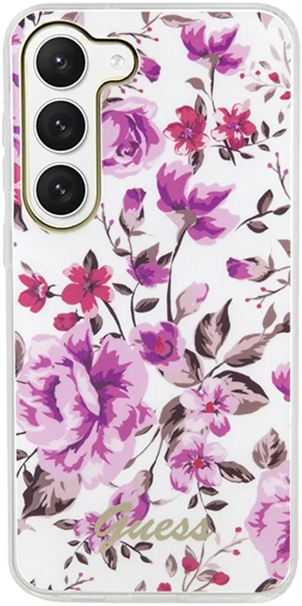 GUESS Flower Back Case - Samsung Galaxy S23 Plus - Wit