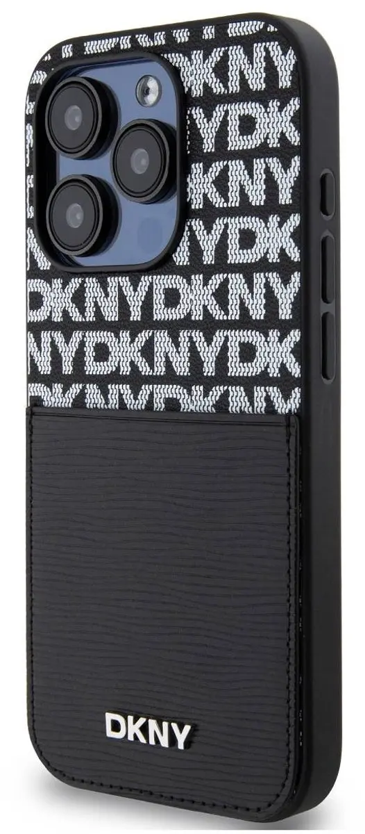 DKNY Hoesje iPhone 14 Pro - Kaarthouder - Zwart DKHCP14LPCRTHLK