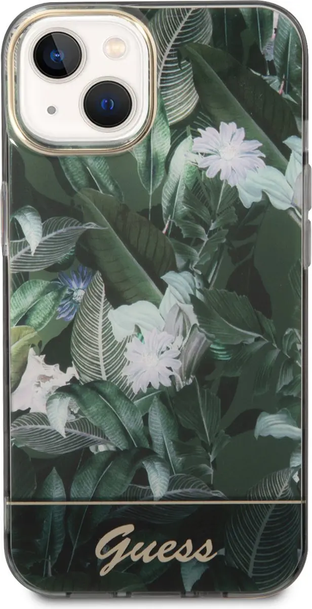 Guess Jungle Hoesje iPhone 14 Plus - Groen - MagSafe