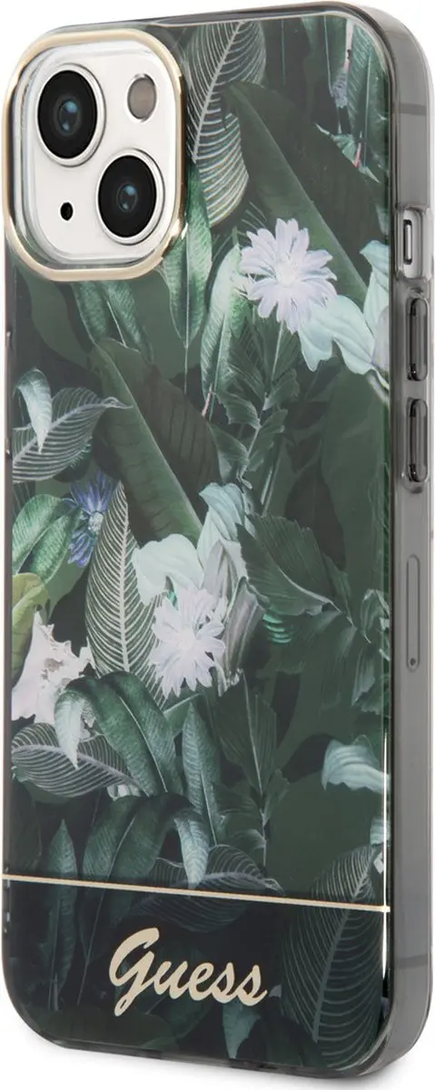 Guess Jungle Hoesje iPhone 14 Plus - Groen - MagSafe
