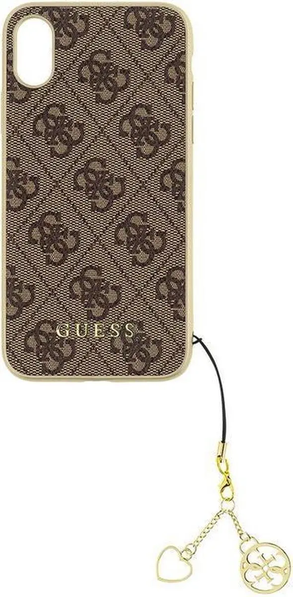 GUESS 4G Charms Hard Case iPhone X/Xs - Bruin