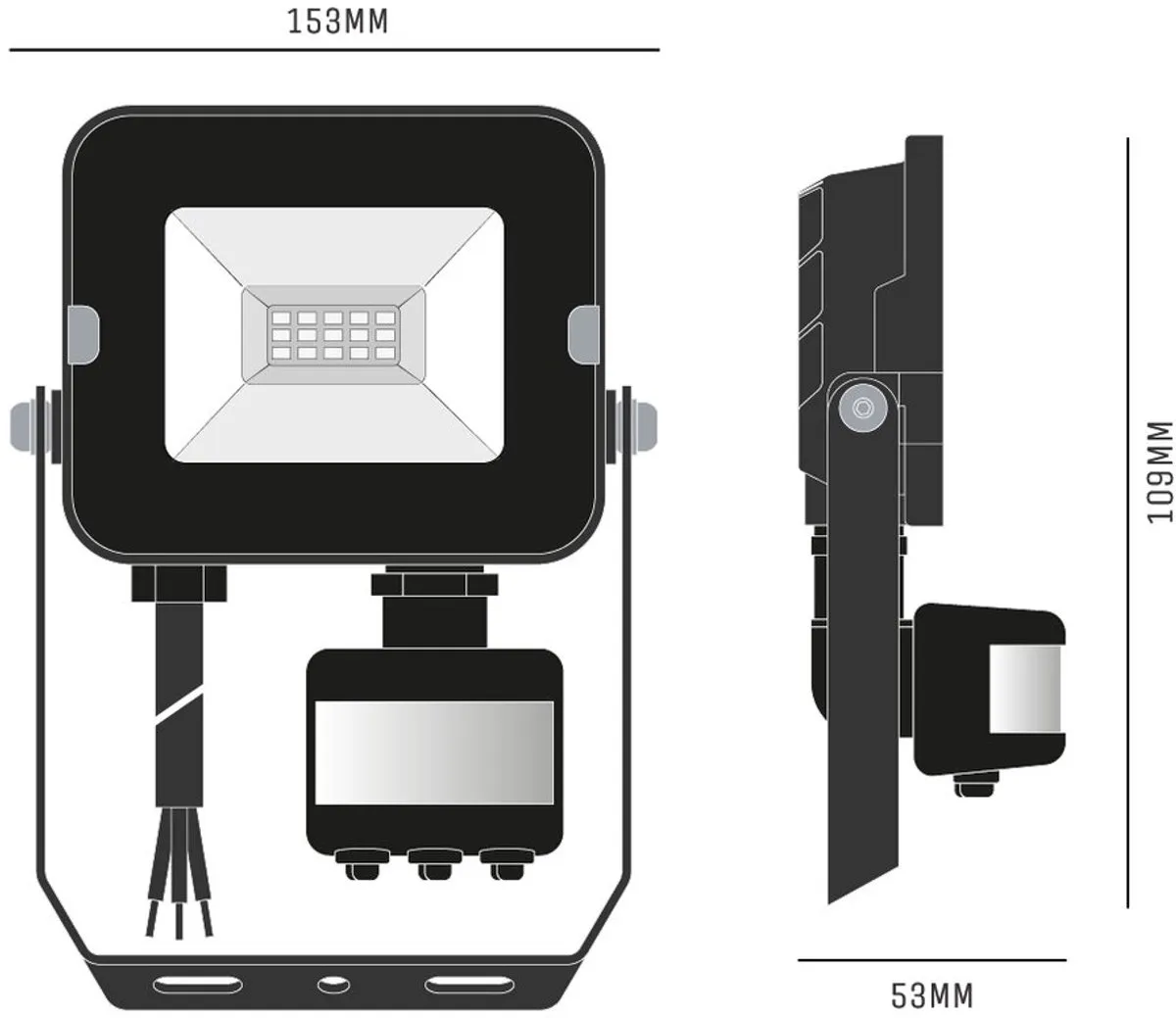 LEDVANCE Bewegingsensor Breedstraler 10W 3500K - Zwart