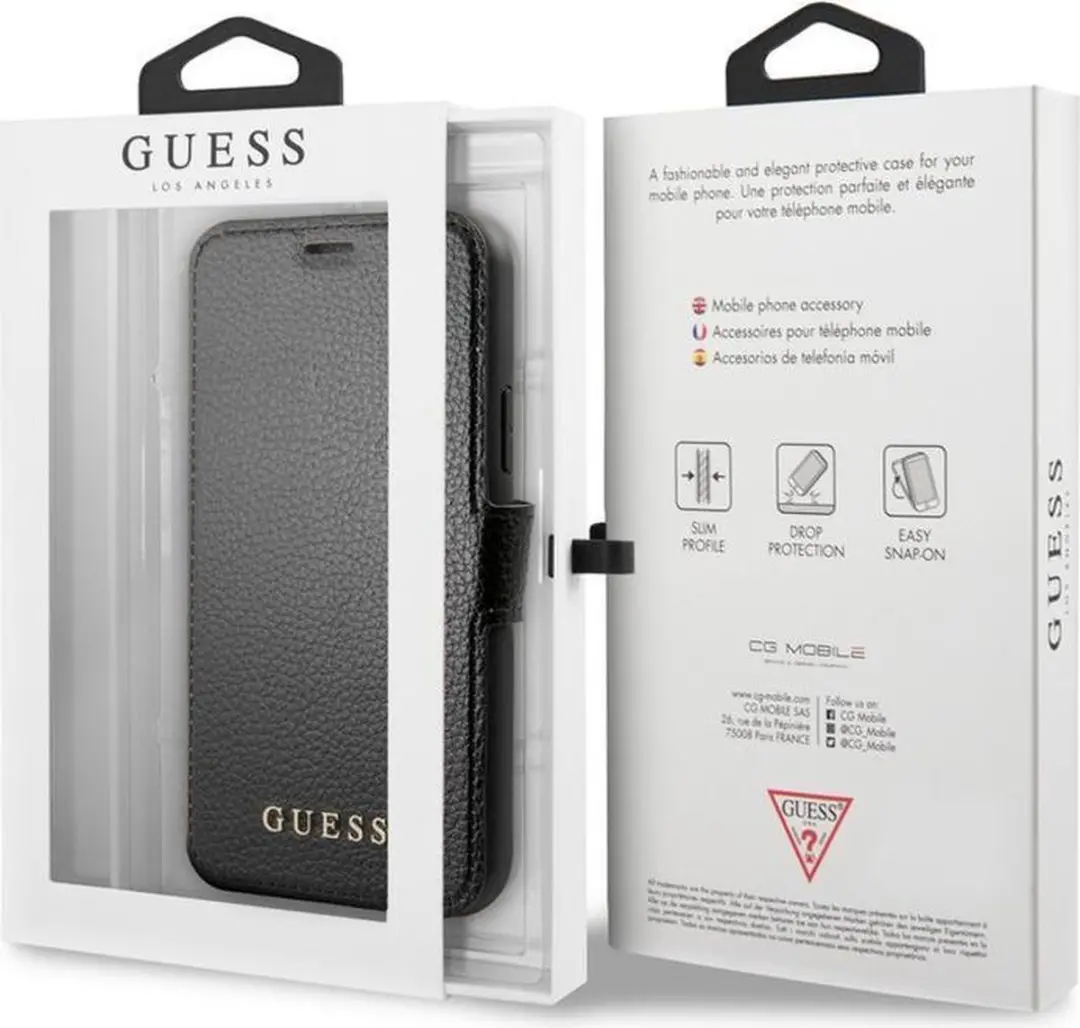 Guess Iridescent Book Case iPhone 11 Pro - 3 Stuks - Zwart