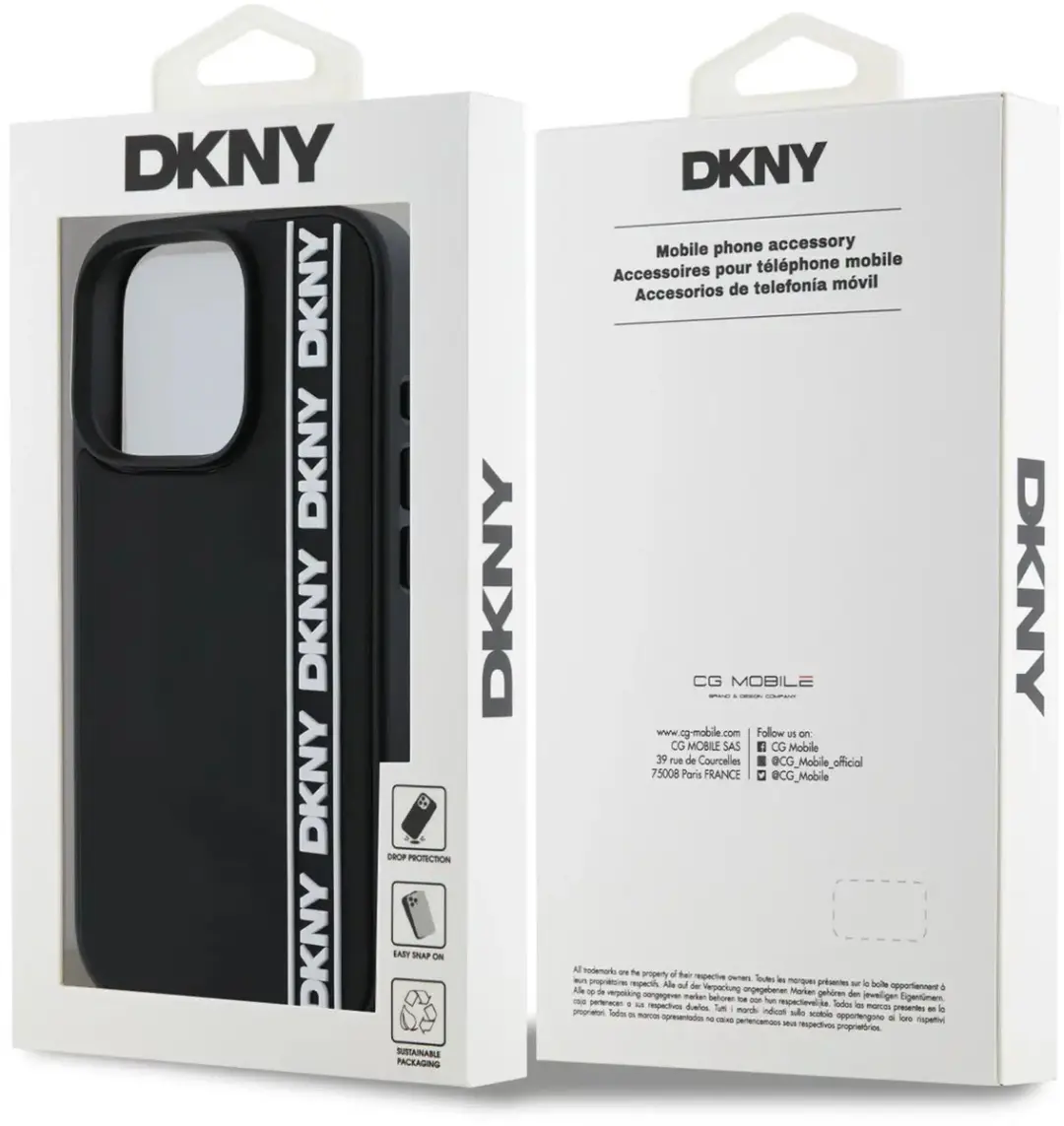 DKNY Backcover iPhone 16 Pro 3666339335328 - Zwart - afbeelding 6 van 6
