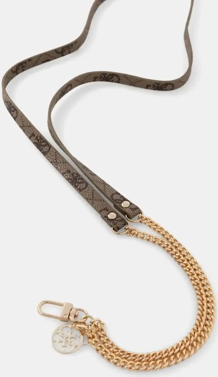 Guess 4G Crossbody Chain met Charm - Bruin/Goud