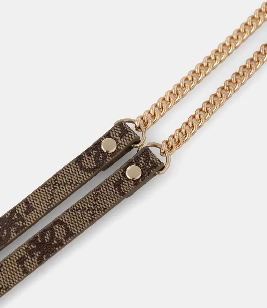 Guess 4G Crossbody Chain met Charm - Bruin/Goud