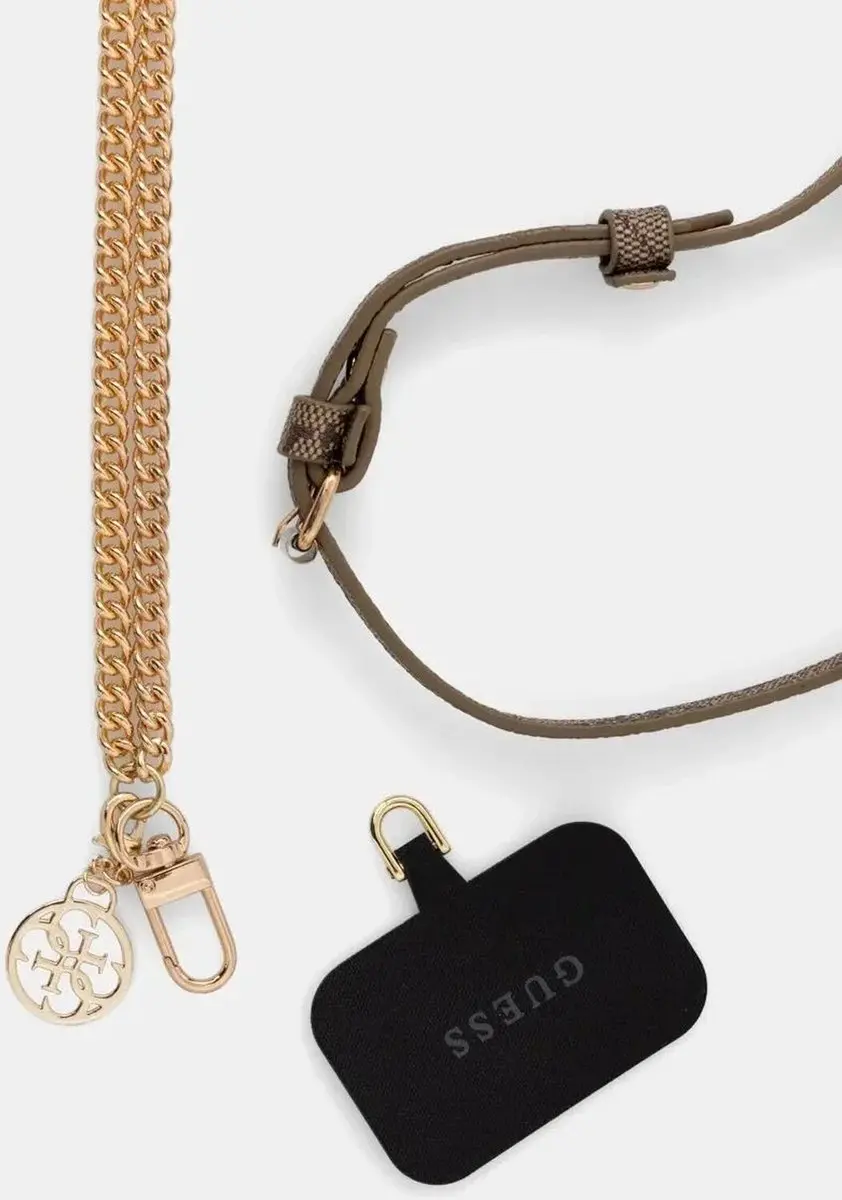 Guess 4G Crossbody Chain met Charm - Bruin/Goud