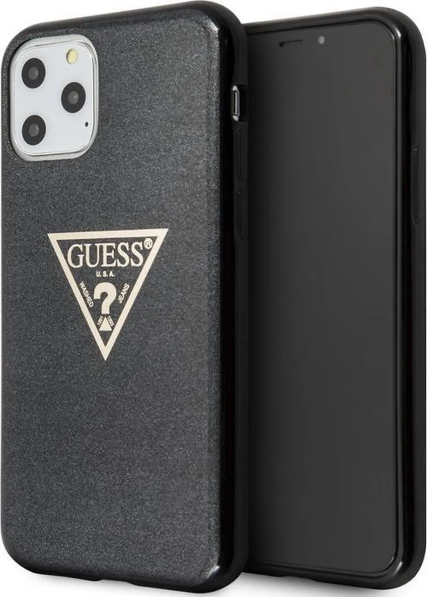 GUESS Triangle Glitter TPU Hoesje iPhone 11 Pro Max