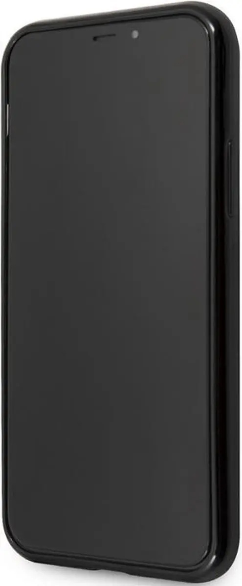 GUESS Triangle Glitter TPU Hoesje iPhone 11 Pro Max - Zwart
