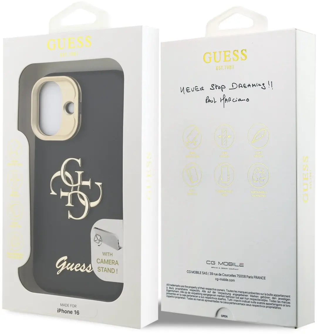 GUESS 4G Logo iPhone 16 Hoesje - Zwart - afbeelding 6 van 6