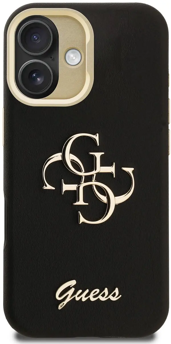 GUESS 4G Logo iPhone 16 Hoesje - Zwart