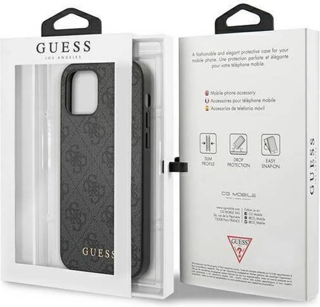 Guess 4G Back Case iPhone 12/12 Pro - Grijs