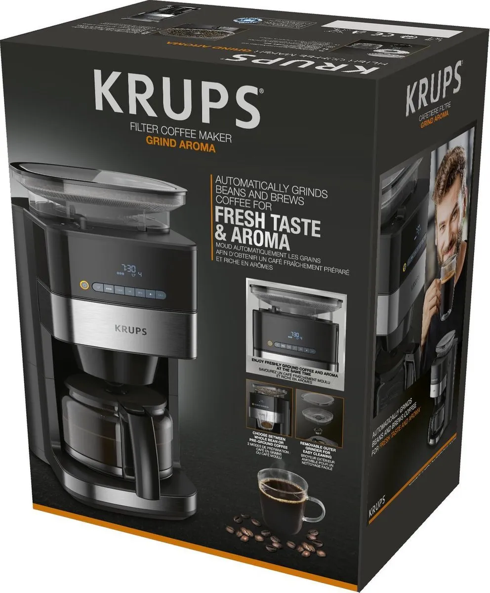 Krups Grind & Brew KM8328 Koffiezetapparaat - 1.25L - Zwart