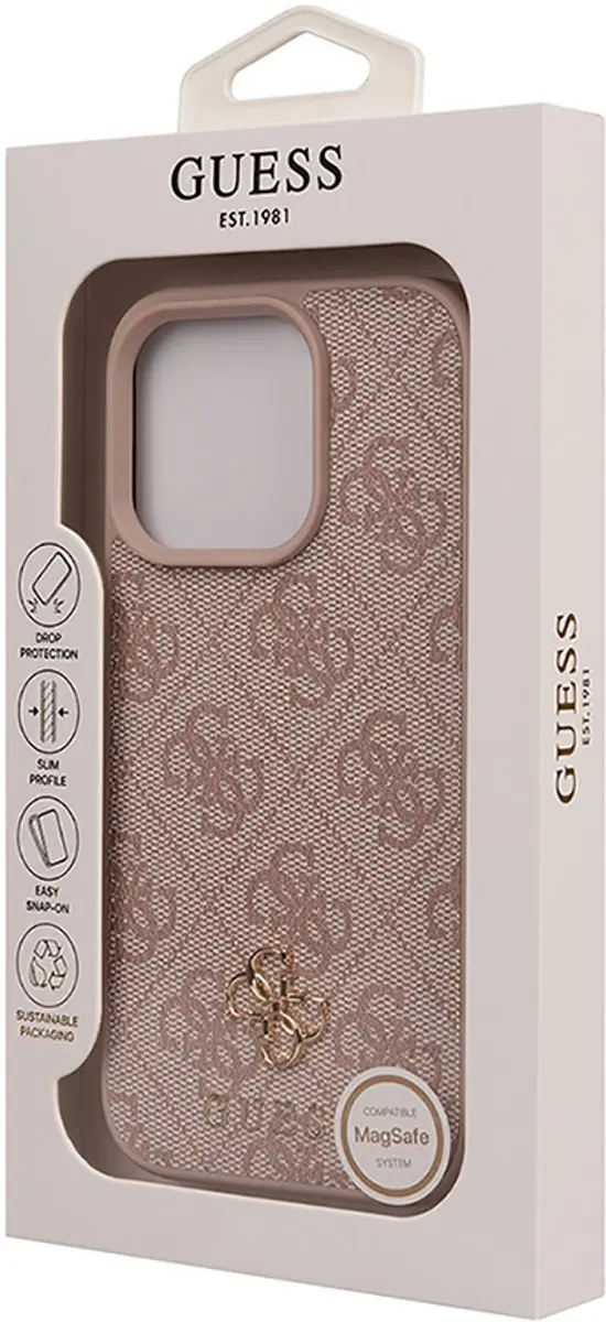 GUESS iPhone 16 Pro Hoesje MagSafe - Roze