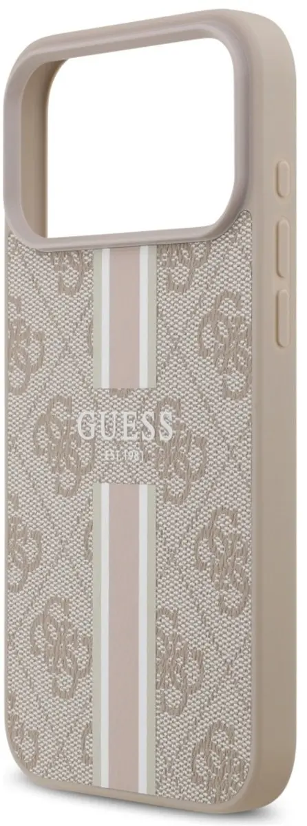 GUESS Case 4G Bedrukte Strepen iPhone 17 Pro Max - MagSafe - Zwart