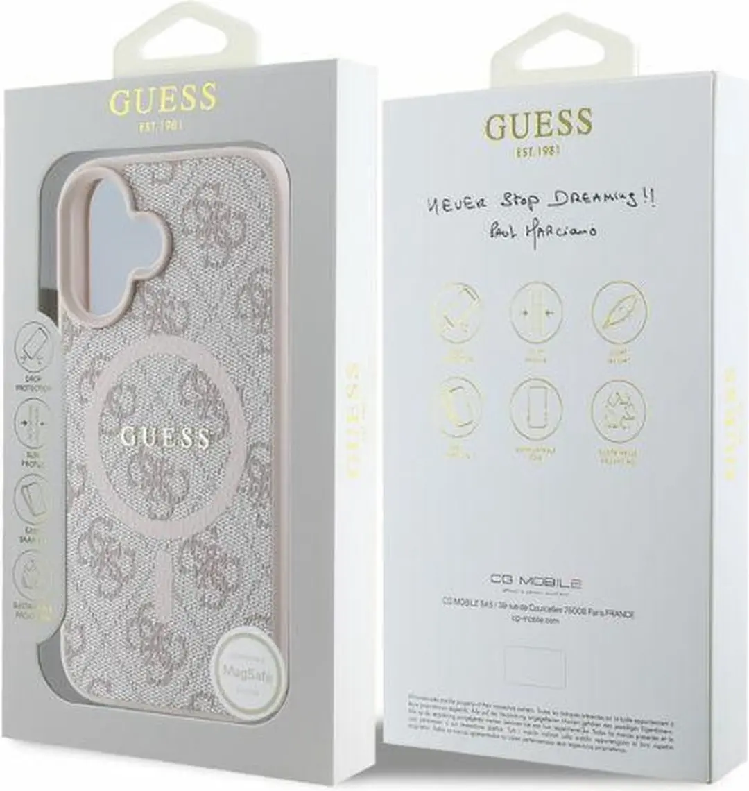 GUESS 4G Ring Classic Logo Hoesje - iPhone 16 - Roze