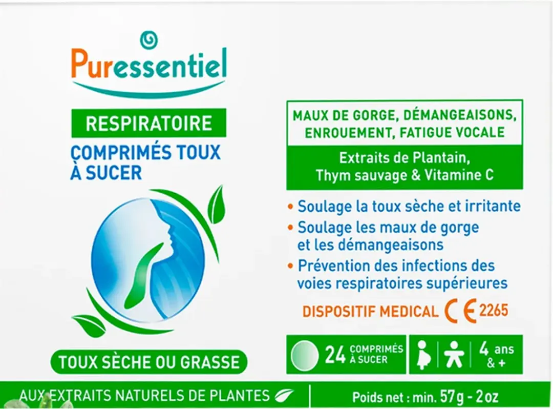 Puressentiel Ademhaling Hoest Zuigtabletten 24 Stuks