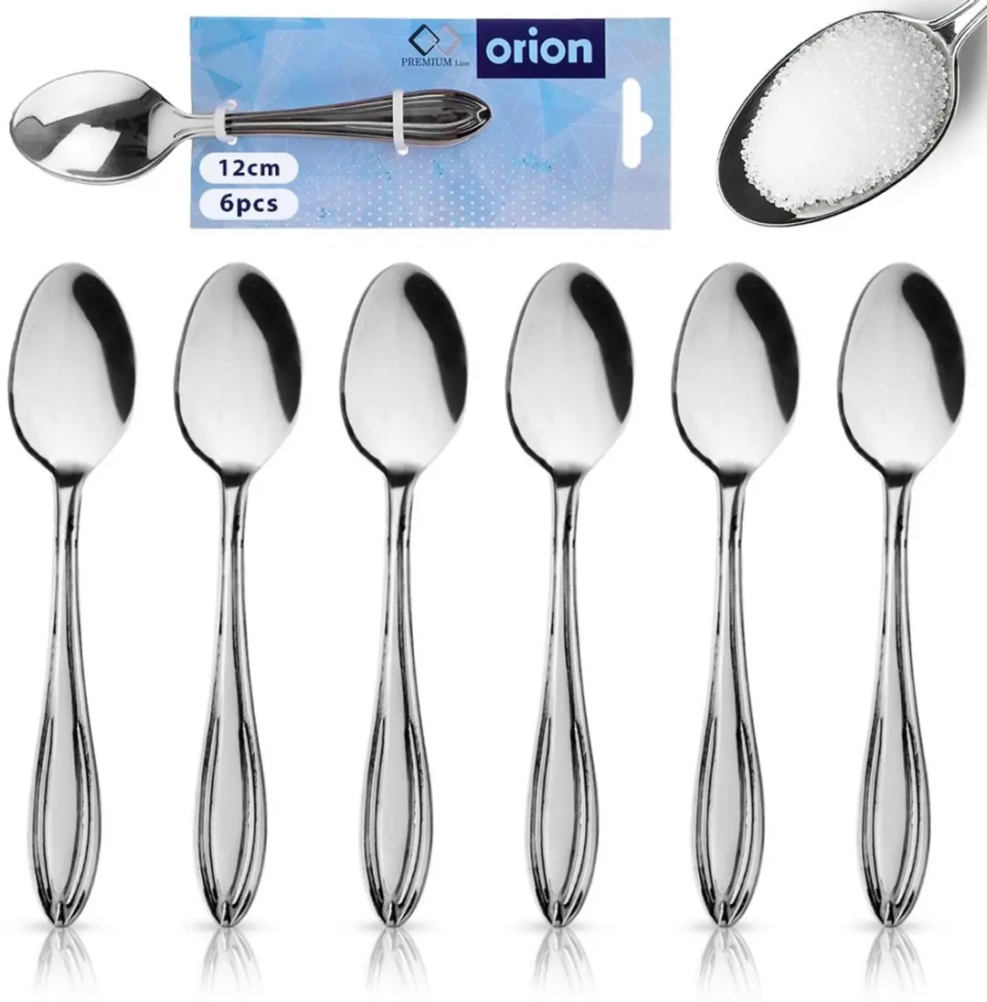 Orion Conic Serie Espresso Lepeltjes - 6 Stuks - Zilver