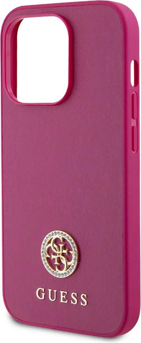 GUESS 4G Strass Metal Logo Back Case - iPhone 15 Pro - Roze - afbeelding 6 van 6