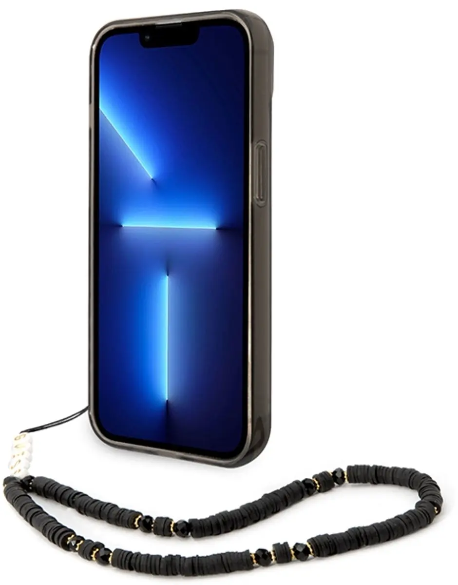 GUESS iPhone 14 TPU Hoesje - Transparant/Zwart