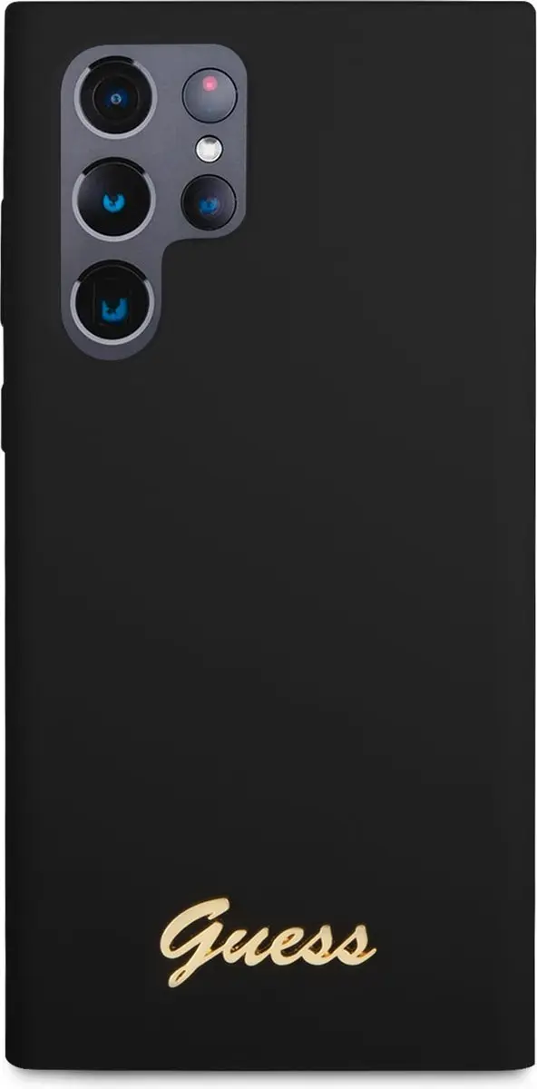 GUESS Siliconen Hoesje Samsung Galaxy S22 Ultra - Zwart