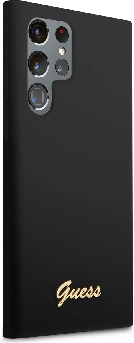 GUESS Siliconen Hoesje Samsung Galaxy S22 Ultra - Zwart