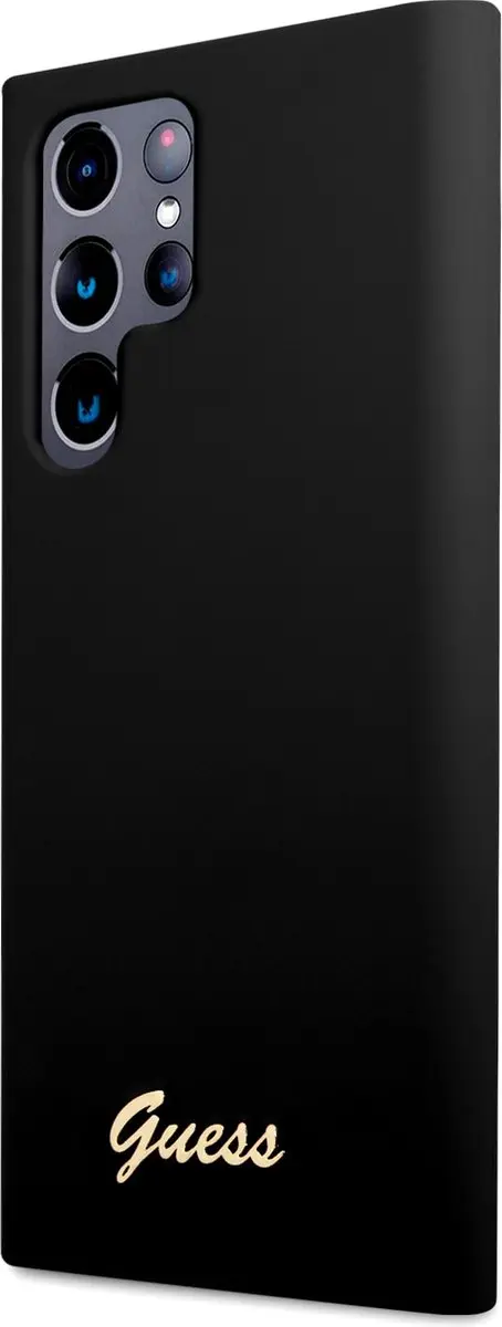 GUESS Siliconen Hoesje Samsung Galaxy S22 Ultra - Zwart