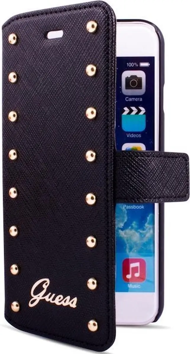Guess Apple iPhone 6/6S Folio Case GUFLBKP6SSTB - Zwart