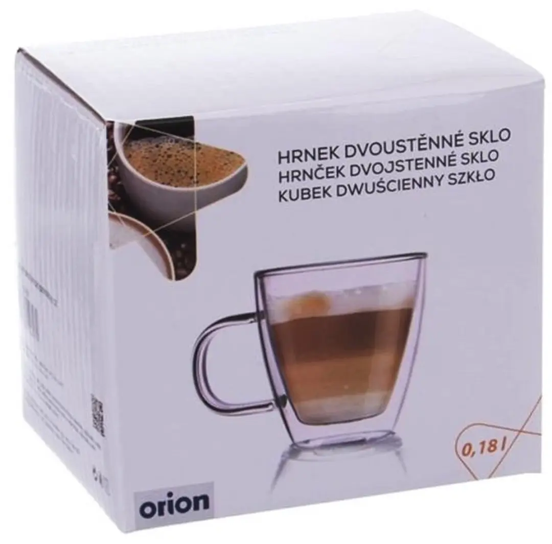 Orion Thermisch Glas Latte 180ml - Dubbele Wand - Transparant