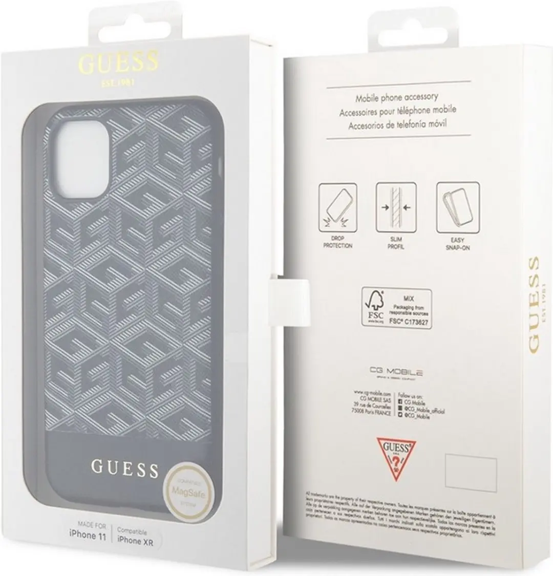 GUESS G-Cube Back Case MagSafe - iPhone 11/XR - Zwart