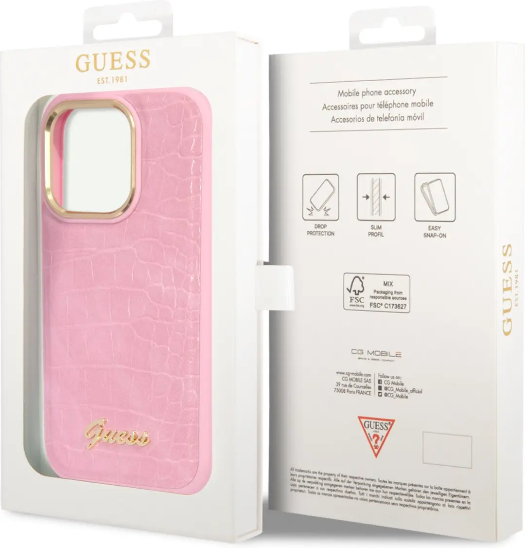 GUESS Telefoonhoesje iPhone 14 Pro Max - Roze