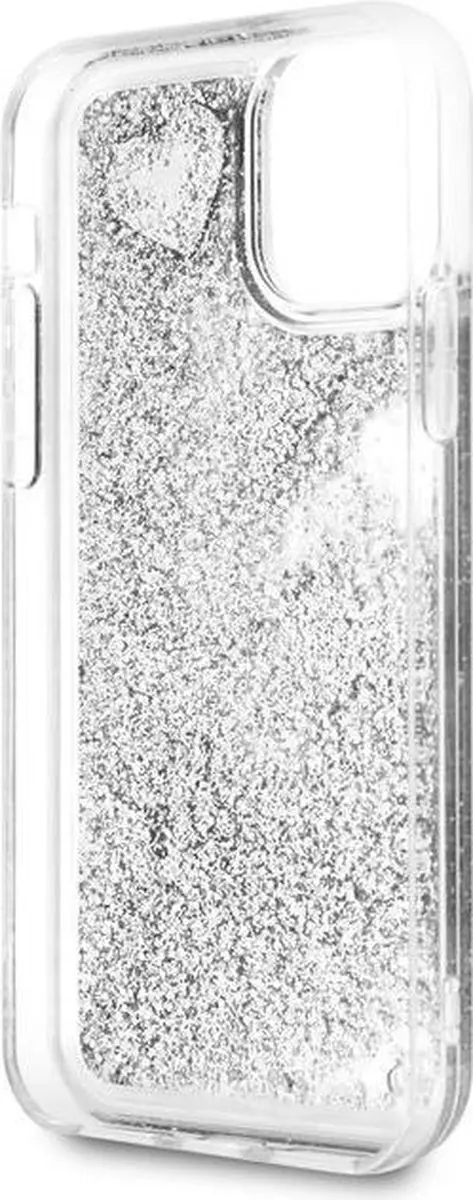 GUESS Apple iPhone 11 Pro Backcover - Glitter Hearts - Zilver