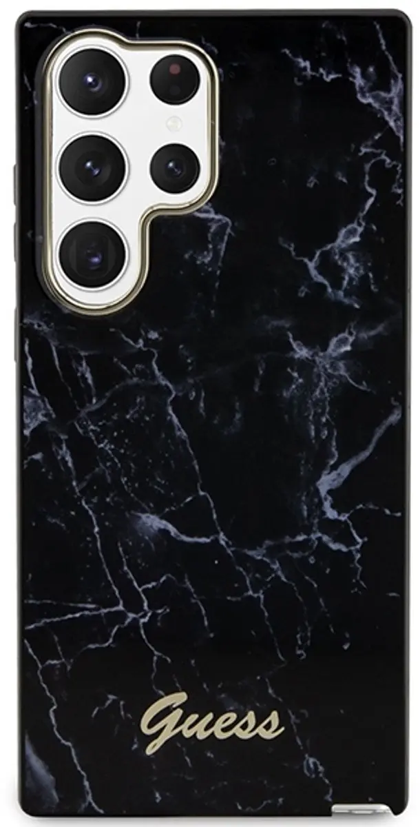 Guess Samsung Galaxy S23 Ultra Hoesje - Marmer Zwart - MPN 3666339117399