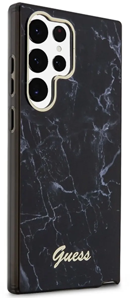 Guess Samsung Galaxy S23 Ultra Hoesje - Marmer Zwart - MPN 3666339117399