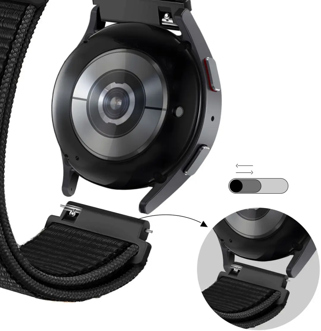 BALR Nylon Sportband 22mm - Zwart