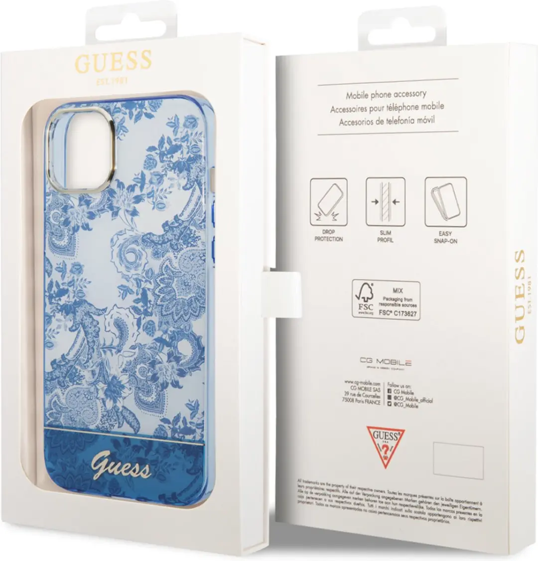 Guess Toile de Jouy Back Case - iPhone 14 Plus - Blauw - afbeelding 6 van 6